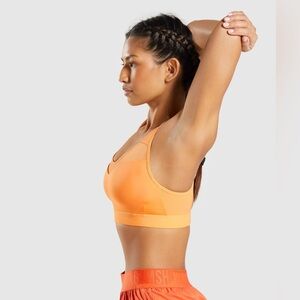 Gymshark Open Back Racerback Sports Bra - Apricot Orange